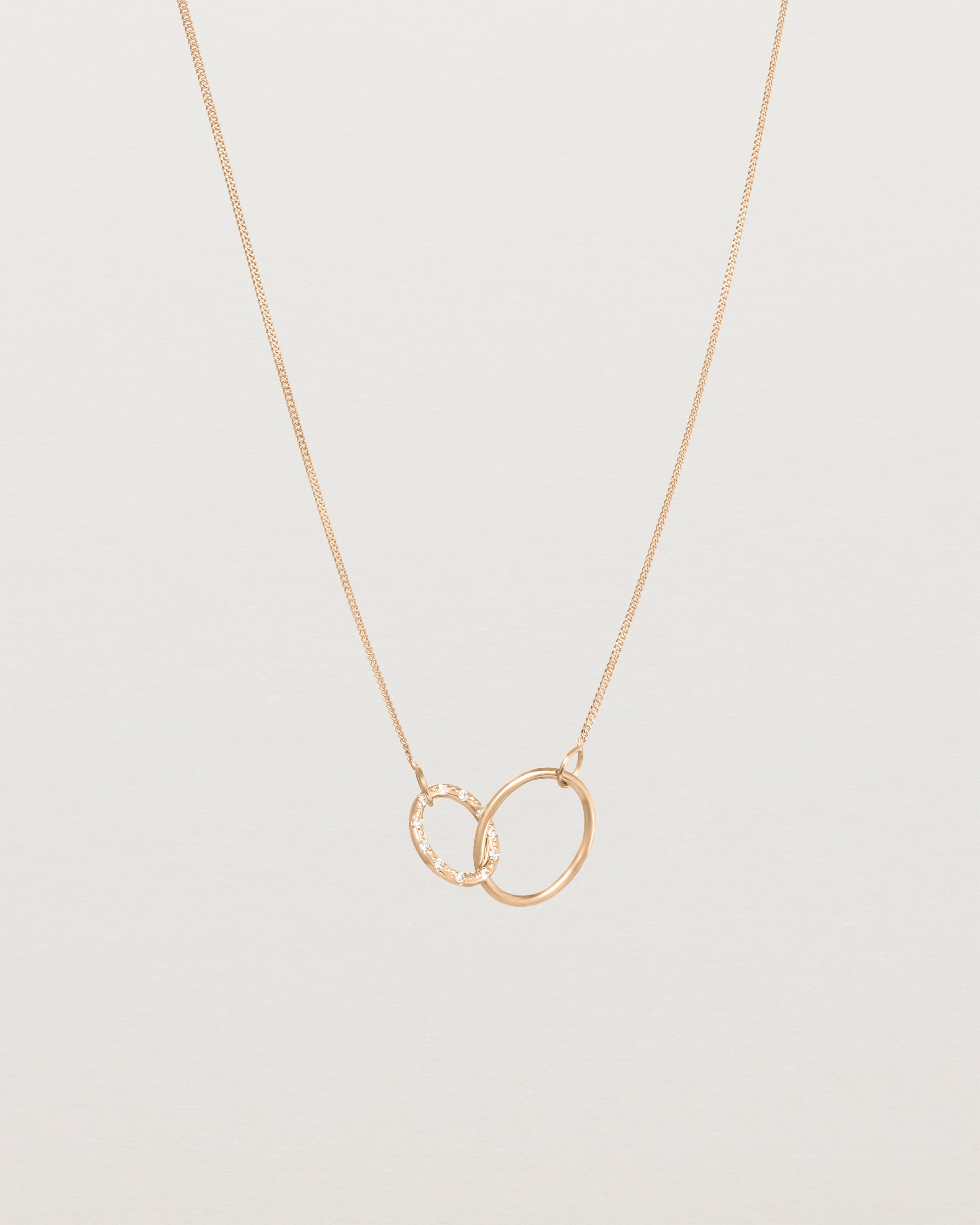 Rose gold double hot sale circle necklace