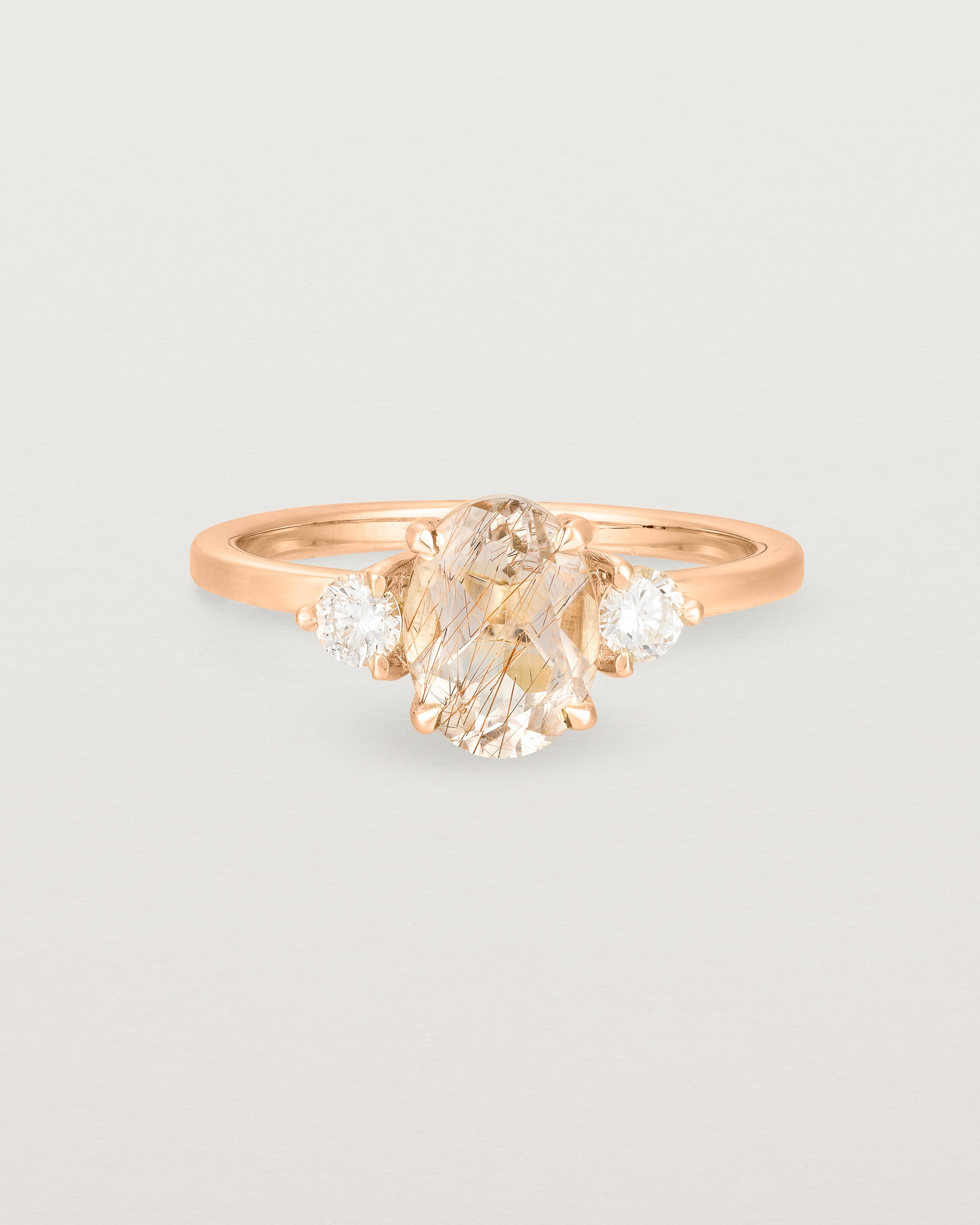 Oval trio clearance engagement ring