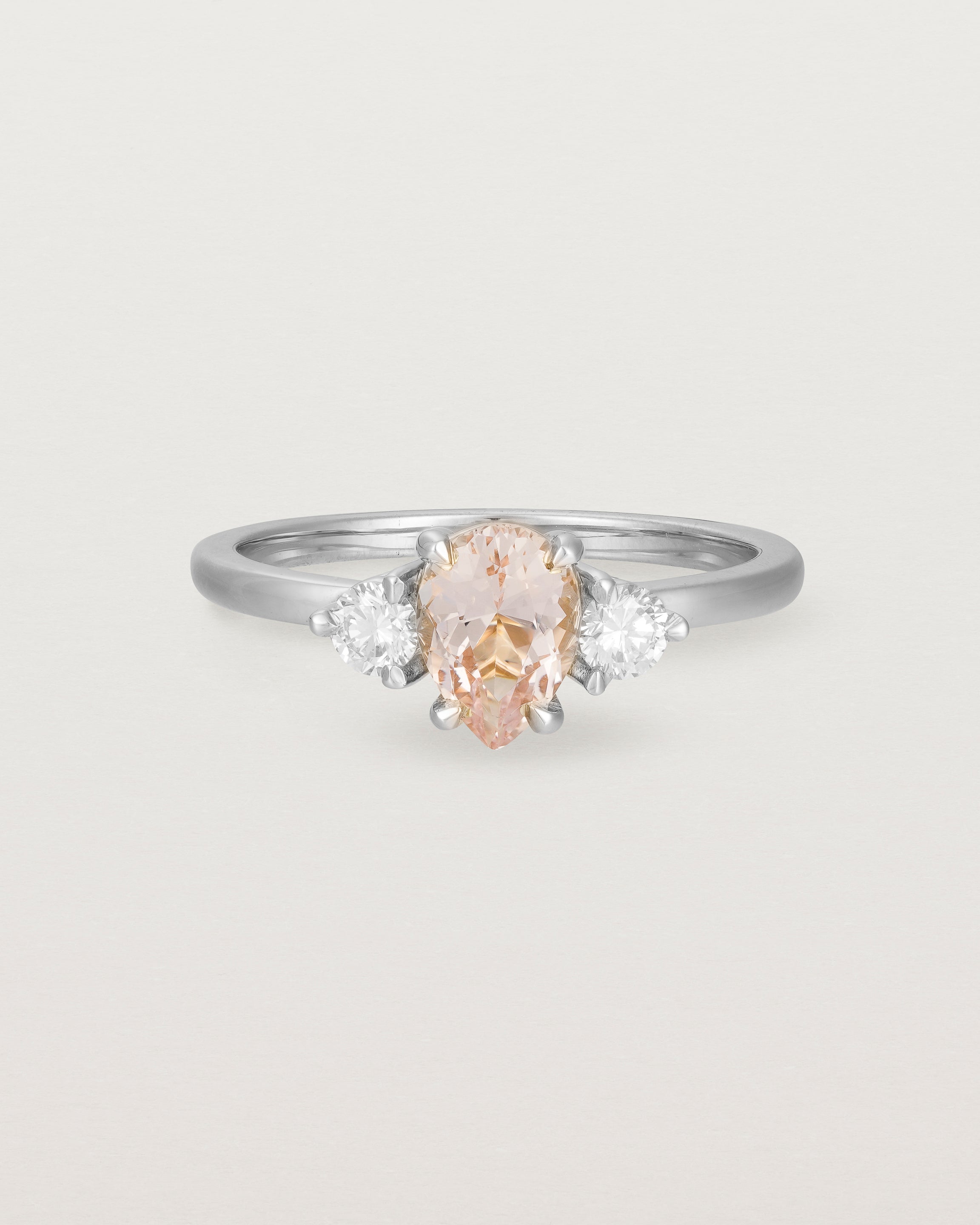 Morganite pear deals shaped engagement ring