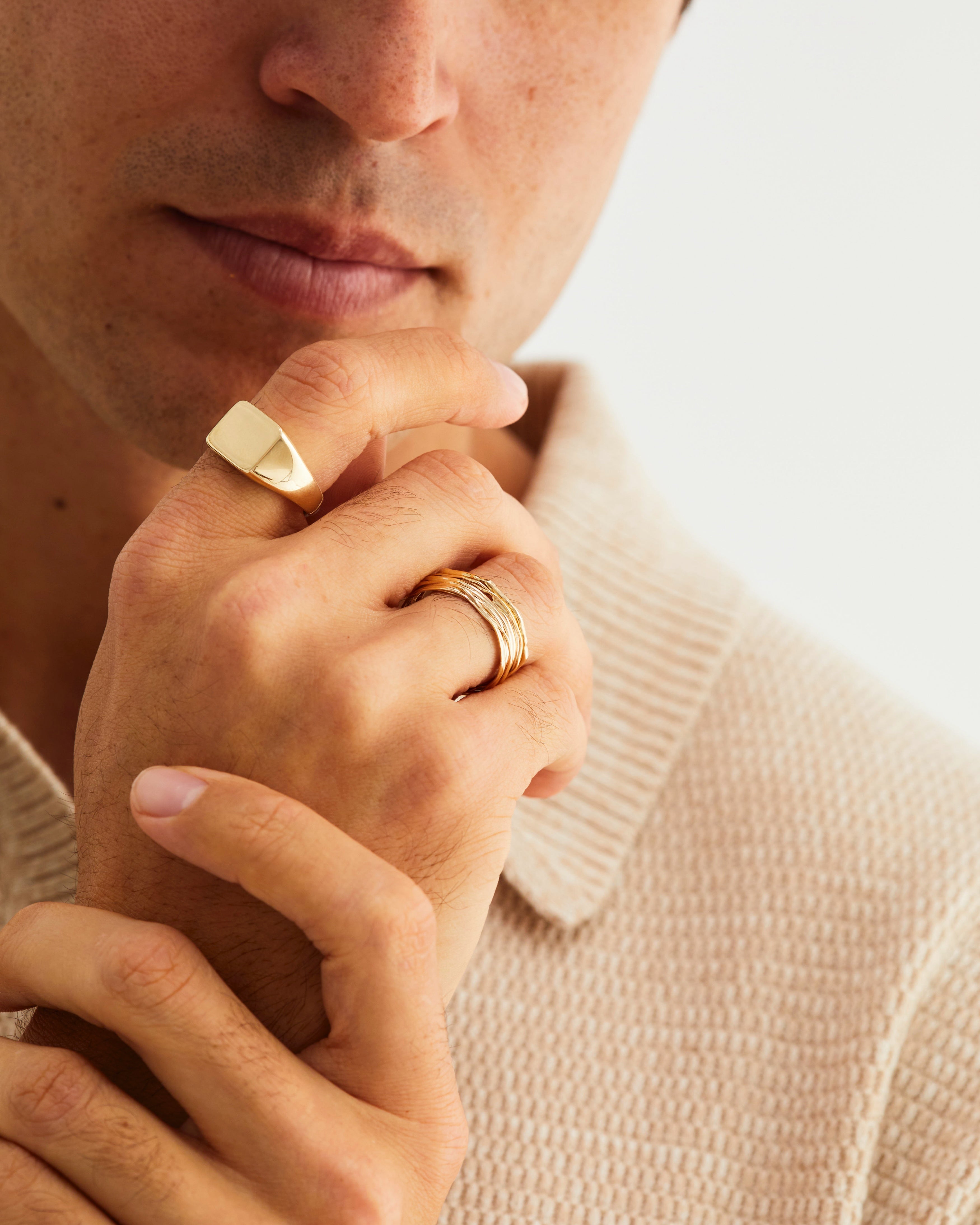 Sempr Signet Ring Yellow Gold Natalie Marie Jewellery