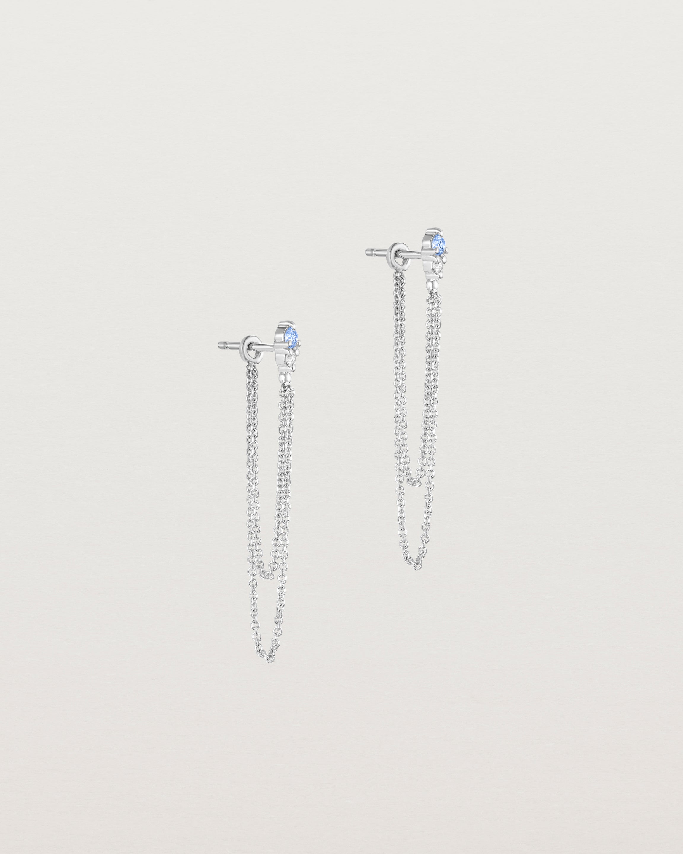 Aiona Loop Studs | Ceylon Sapphire & Diamond