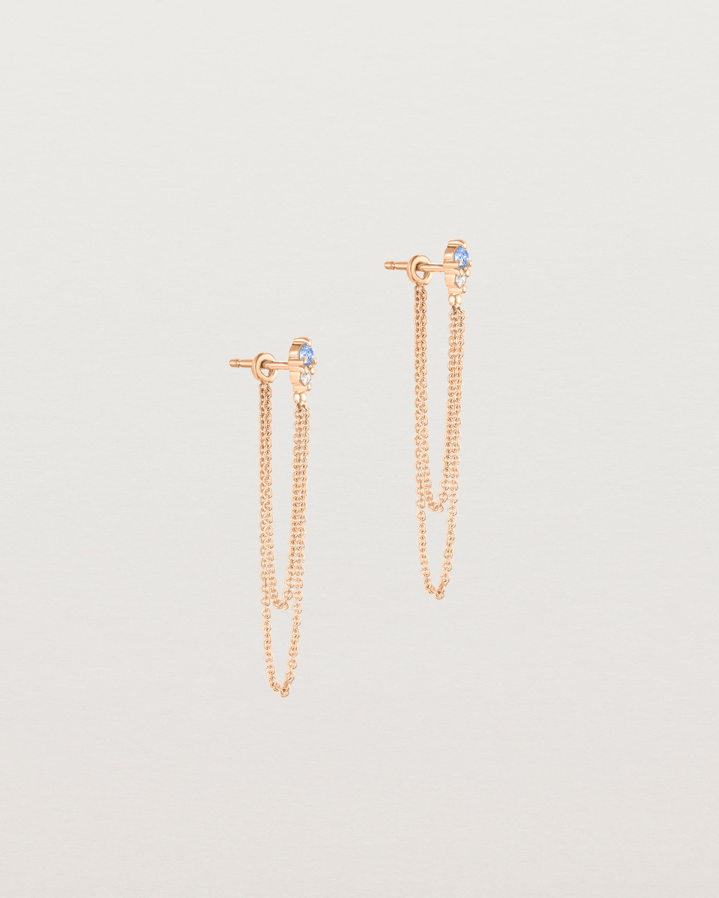 Aiona Loop Studs | Ceylon Sapphire & Diamond