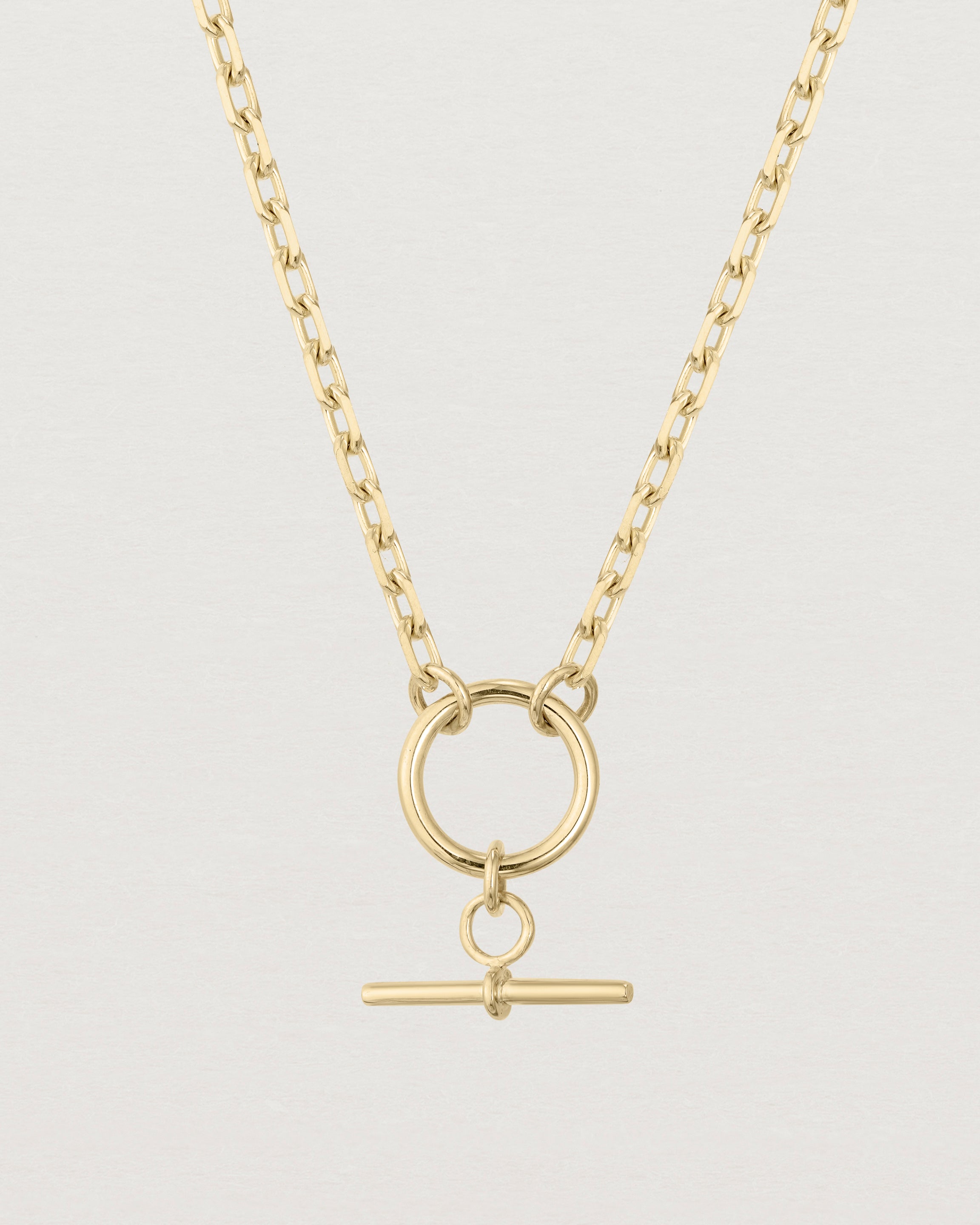 Close up image of the Terra Necklace in yellow gold