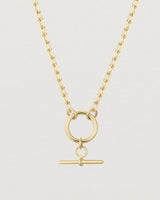 Close up image of the Terra Necklace in yellow gold