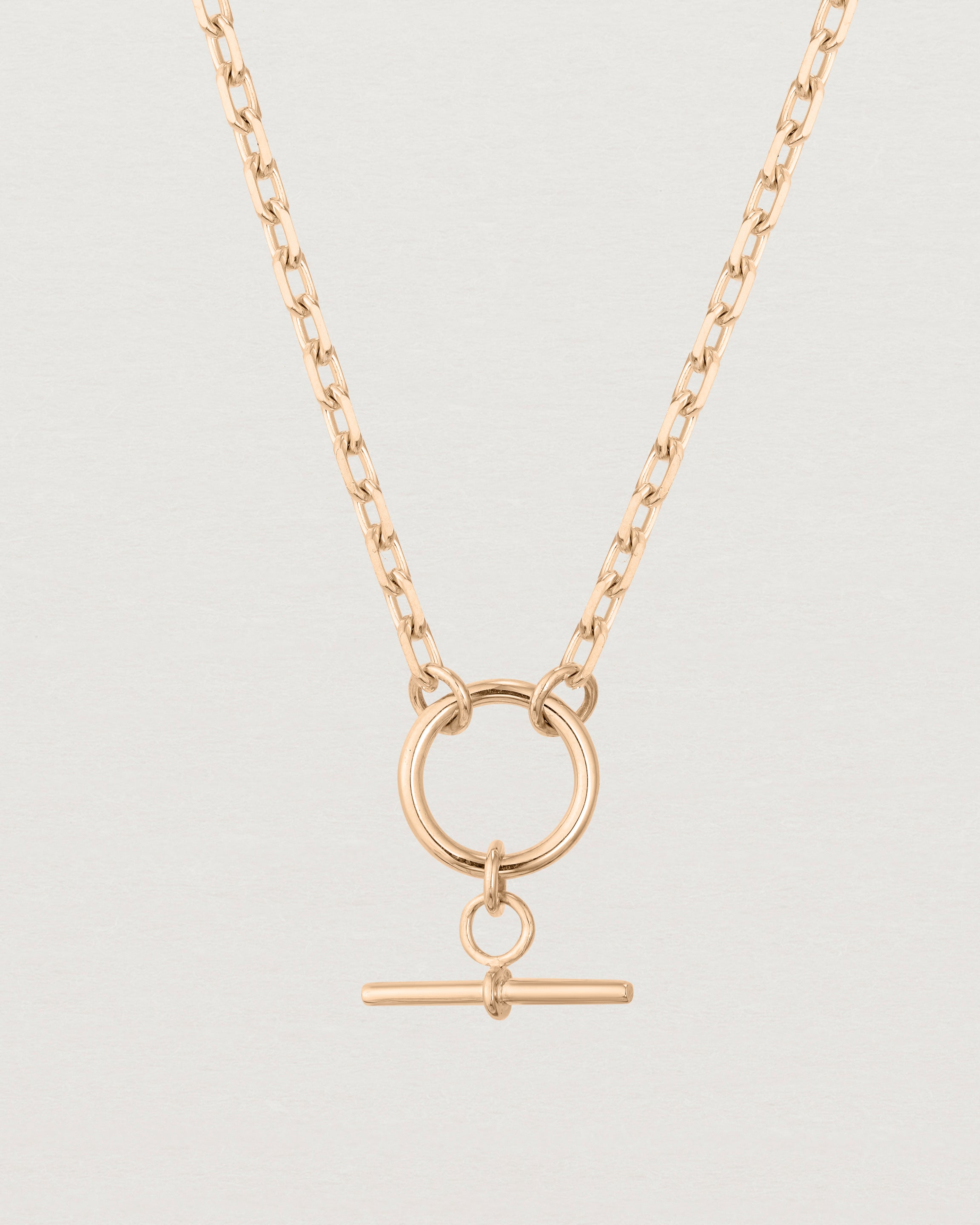 Close up front image of Terra Chain Necklace in rose gold