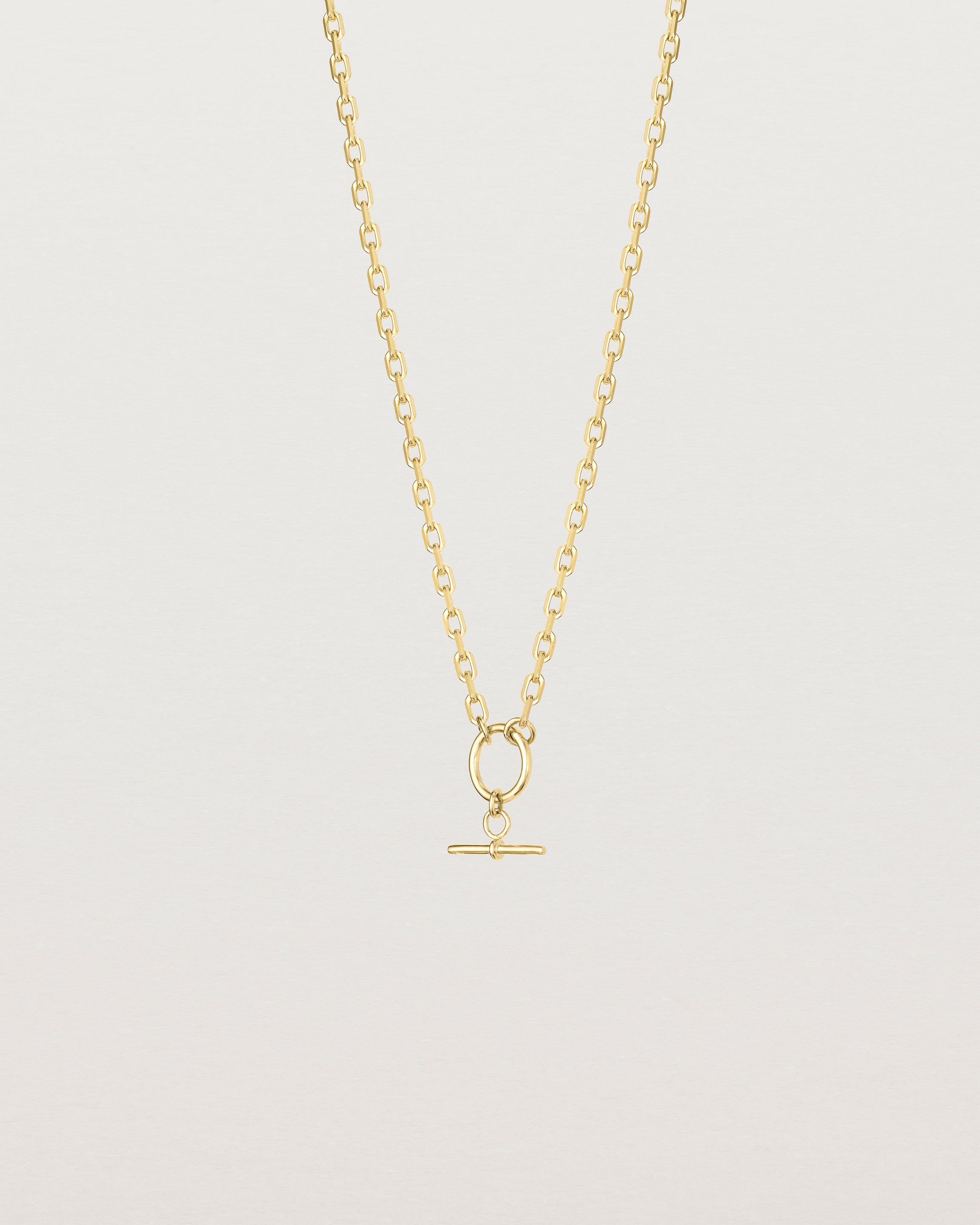 Close up image of the Terra Necklace in yellow gold