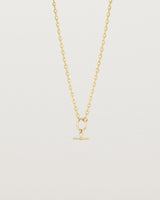 Close up image of the Terra Necklace in yellow gold