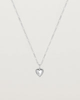 Image of a heart necklace in sterling silver.