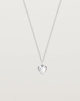 petits Ella Necklace with a White Star Set Diamond on the face of the heart pendant