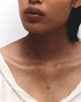 Model wears an NMJ Classic, Ella necklace.