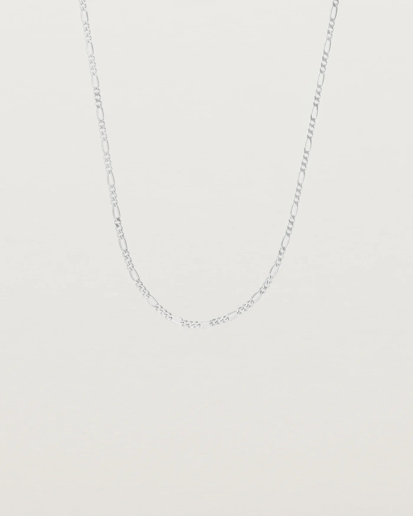 Front on image of the petits figaro necklace in sterling silver