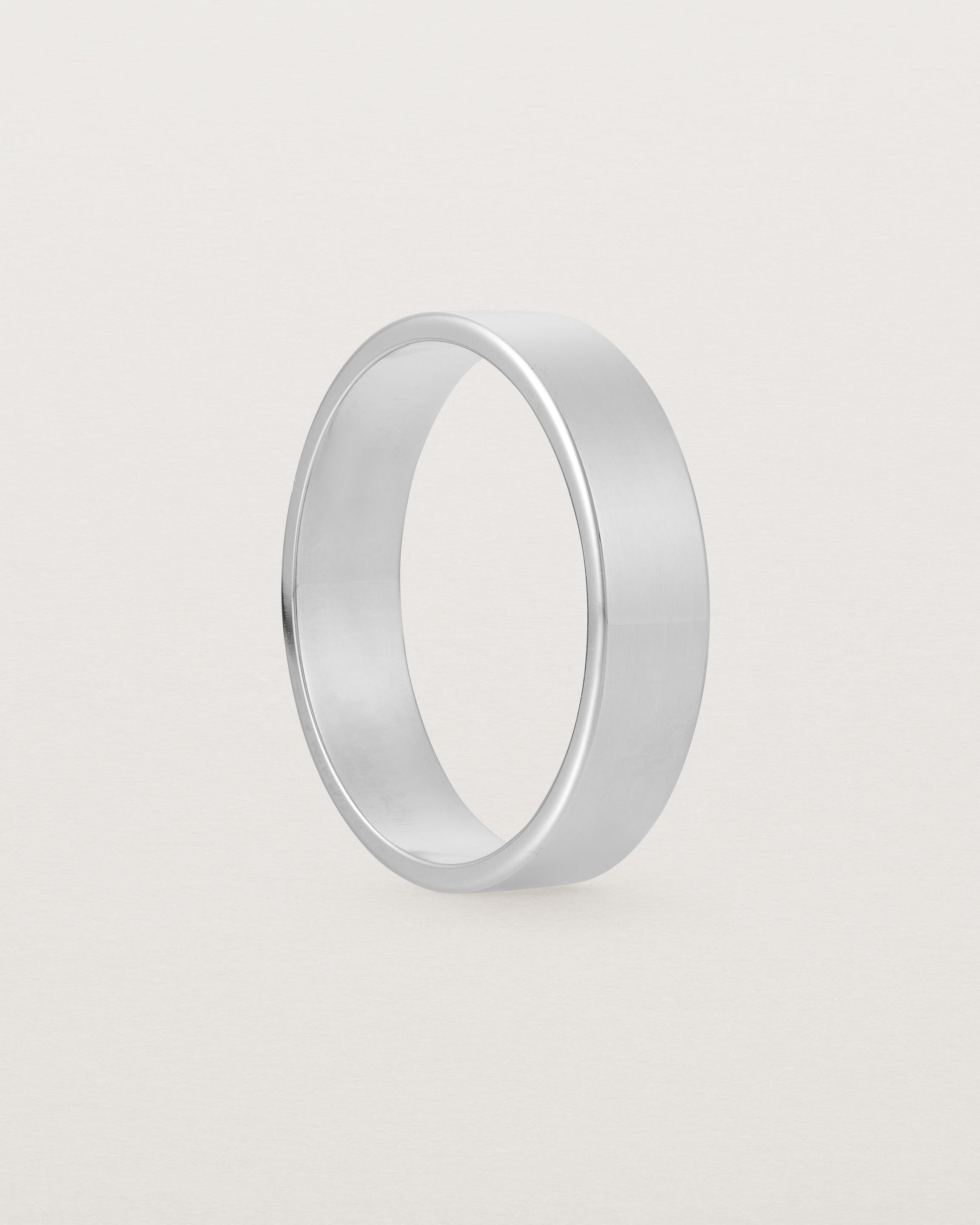 Flat silver clearance band ring