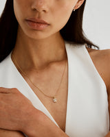 A woman wearing the Mavis Necklace 