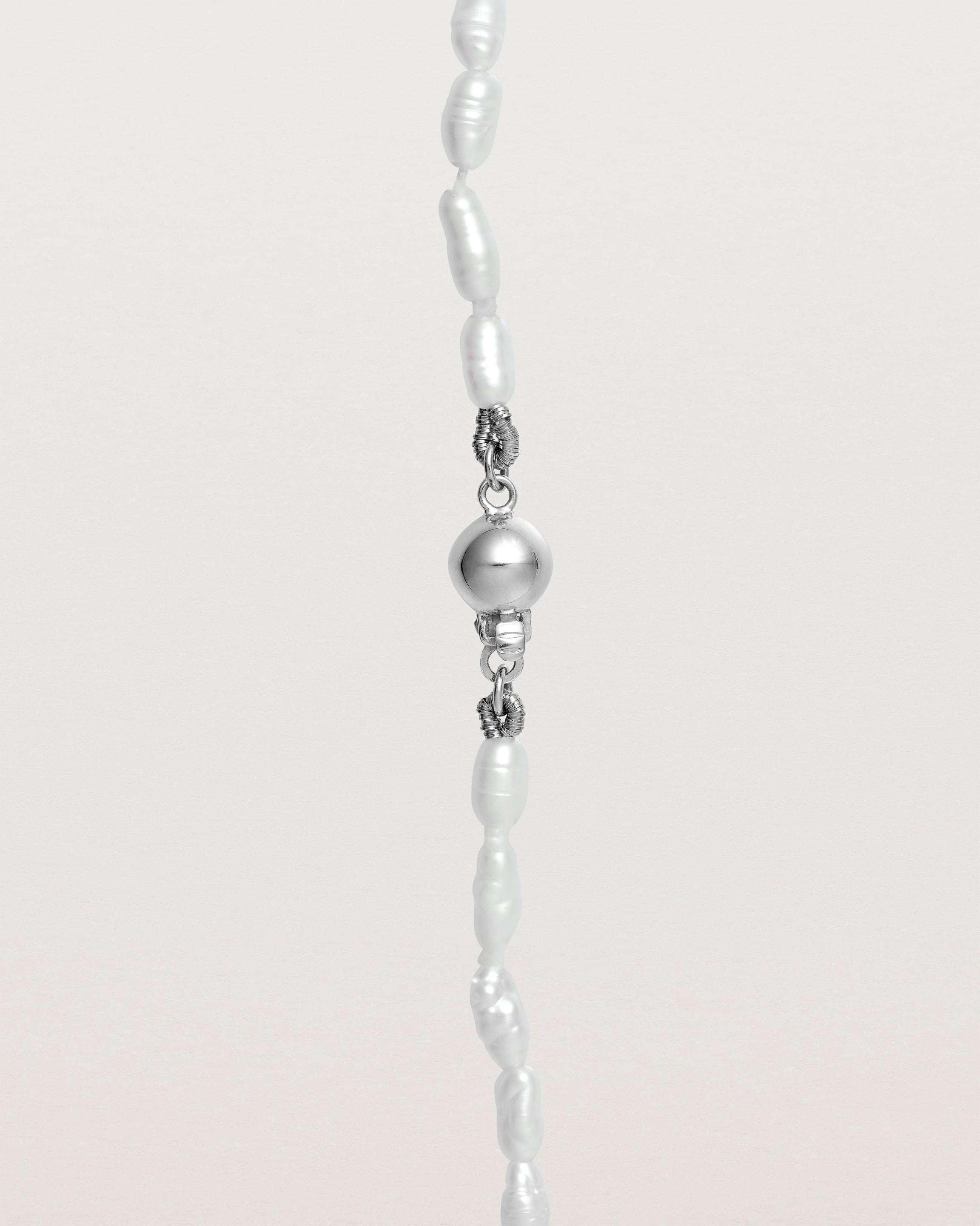 pearl clasp detail in sterling silver