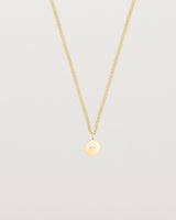 Front image of the Petits Eily necklace with diamond in yellow gold