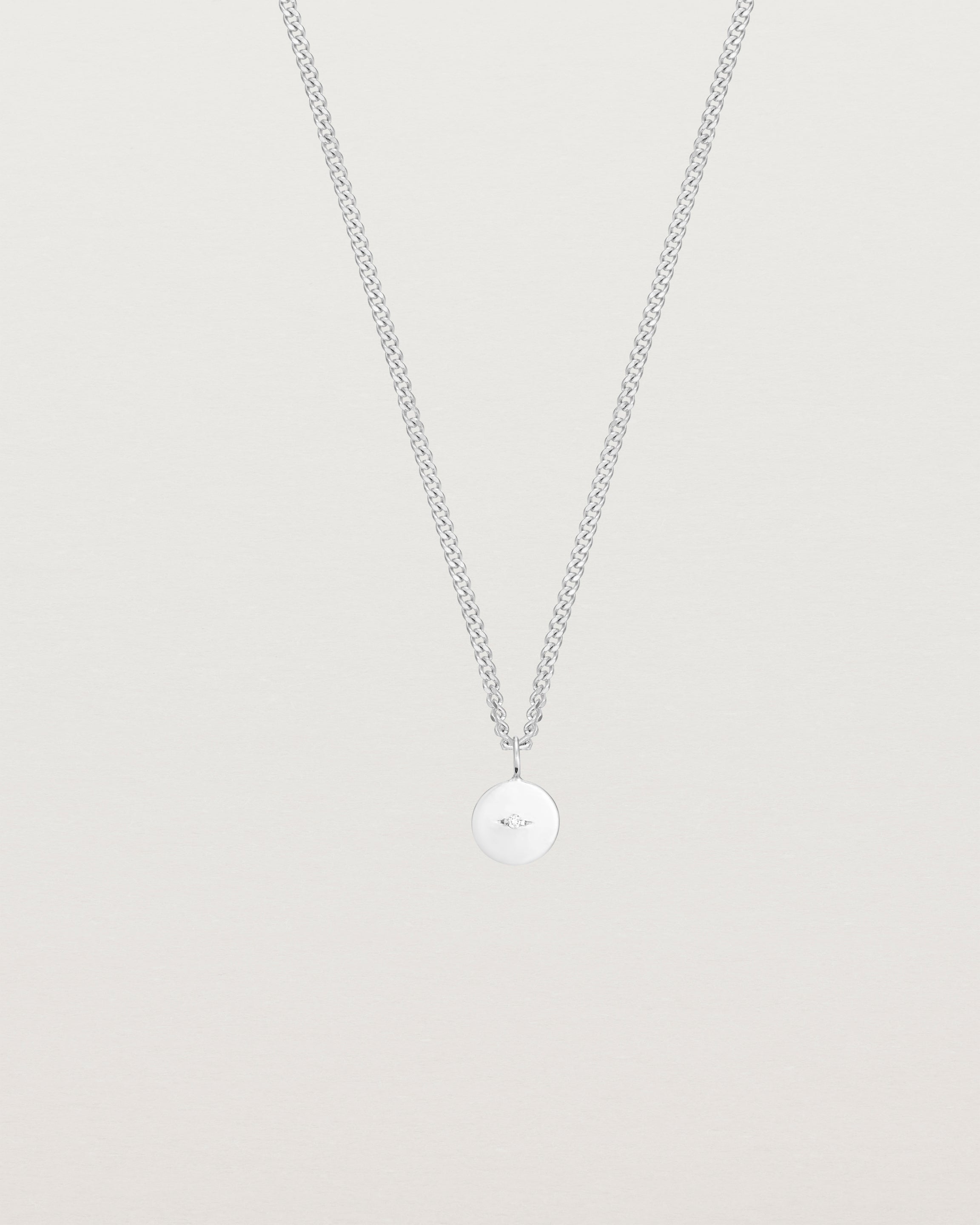 Front on image of the Petits Eily necklace in Sterling Silver