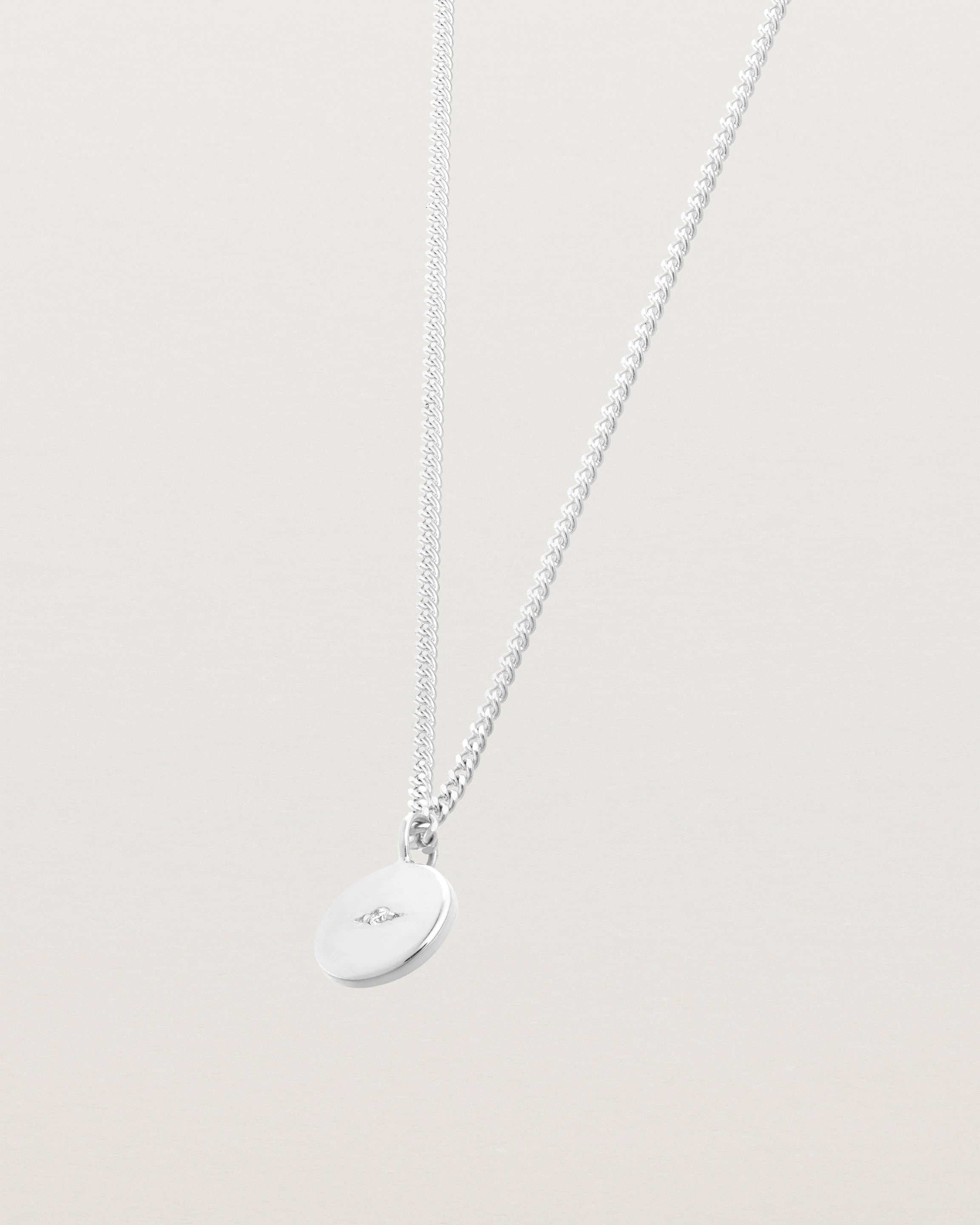 side on image of the Petits Eily necklace in Sterling Silver