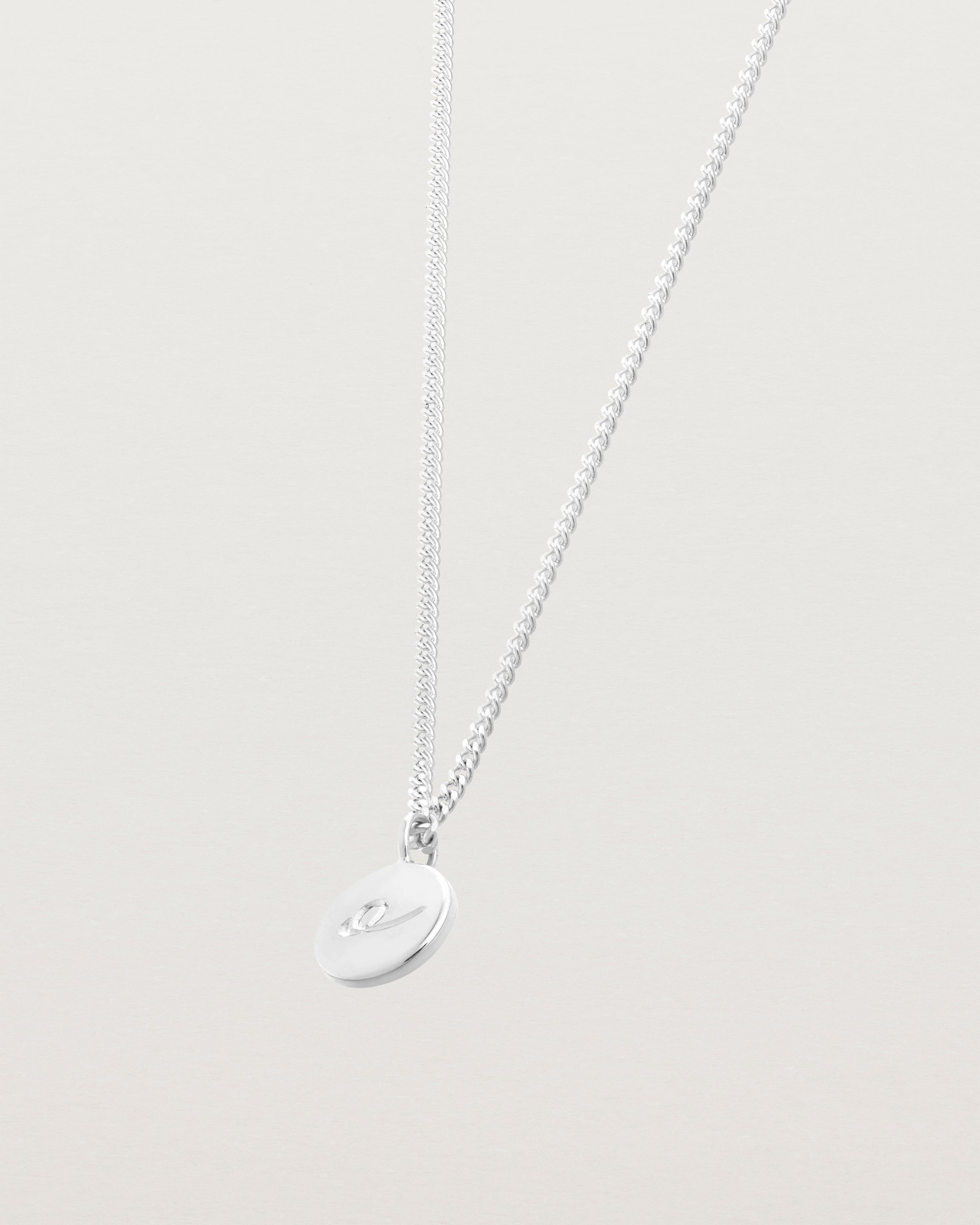 Side image of the Petits Mae Necklace in Sterling Silver