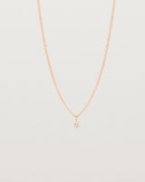 Front on image of the petits starburst diamond necklace in rose gold.