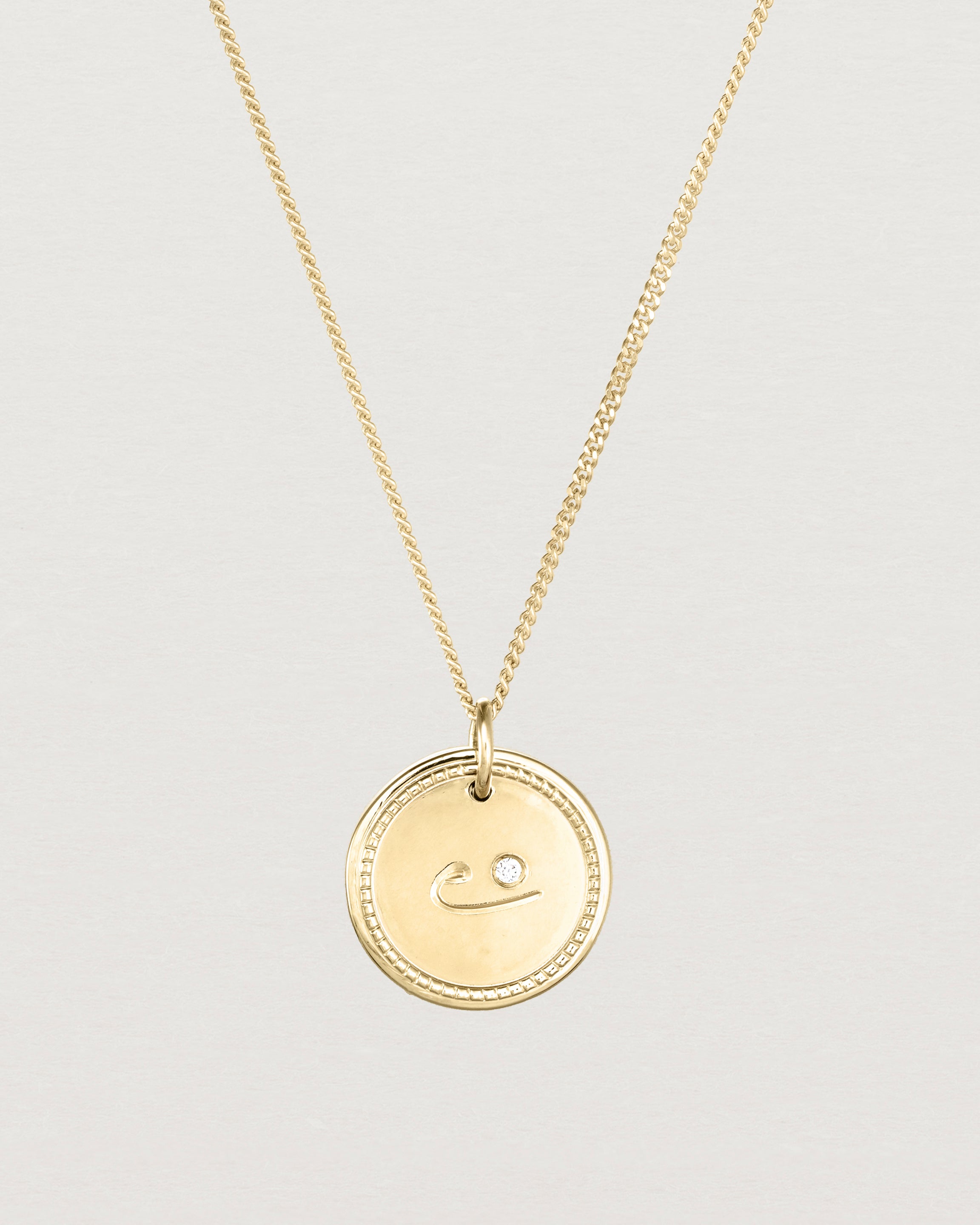 Gold circle clearance initial necklace