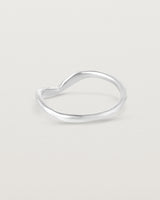 back facing deep etched white gold wedding band 