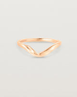 Front facing deep etched rose gold wedding band