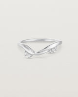  front facing deep etched image of a laboratory grown diamond wedding band