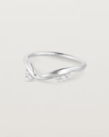 side facing deep etched image of a laboratory grown diamond wedding band