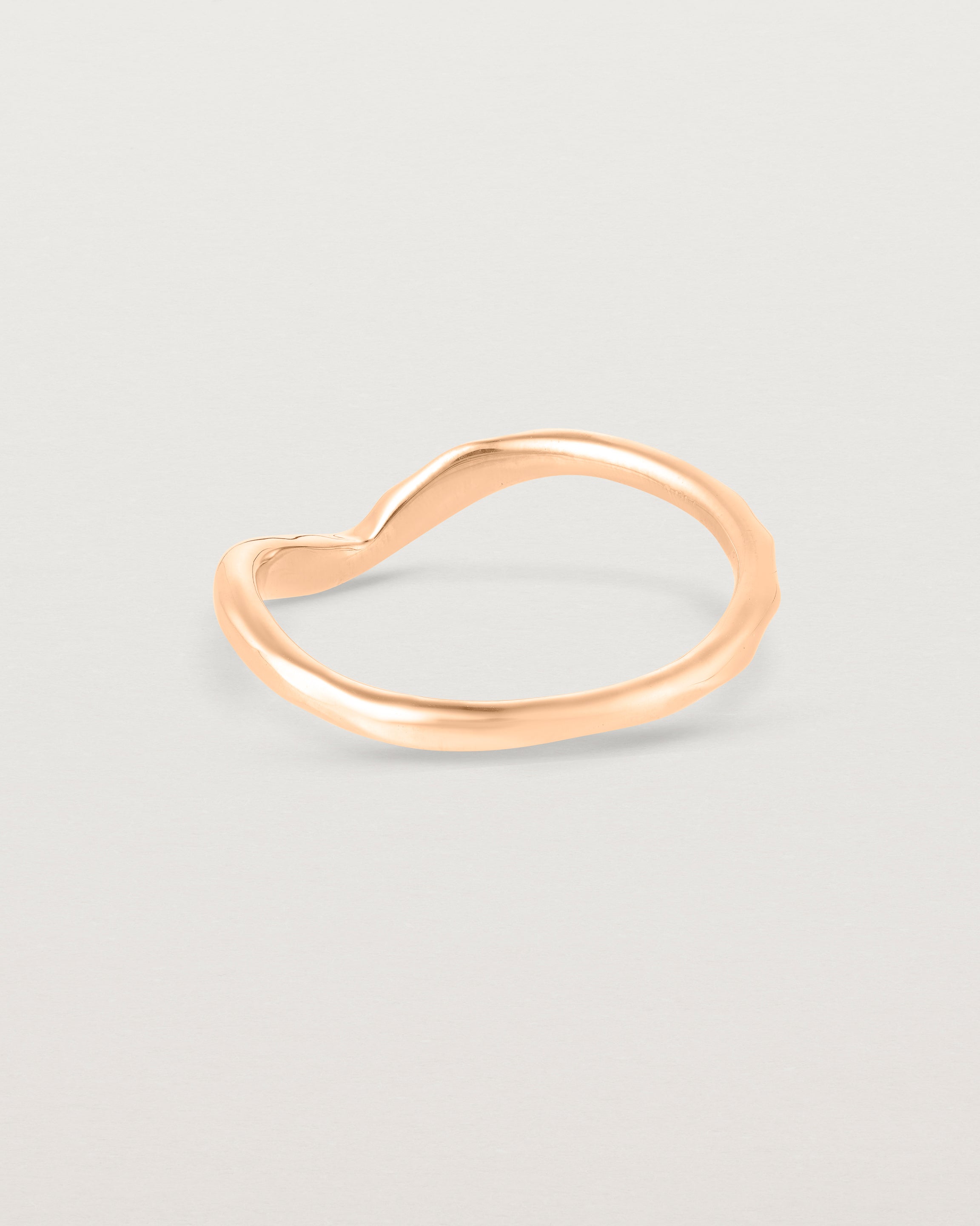 back facing deep etched rose gold wedding band