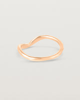 back facing deep etched rose gold wedding band