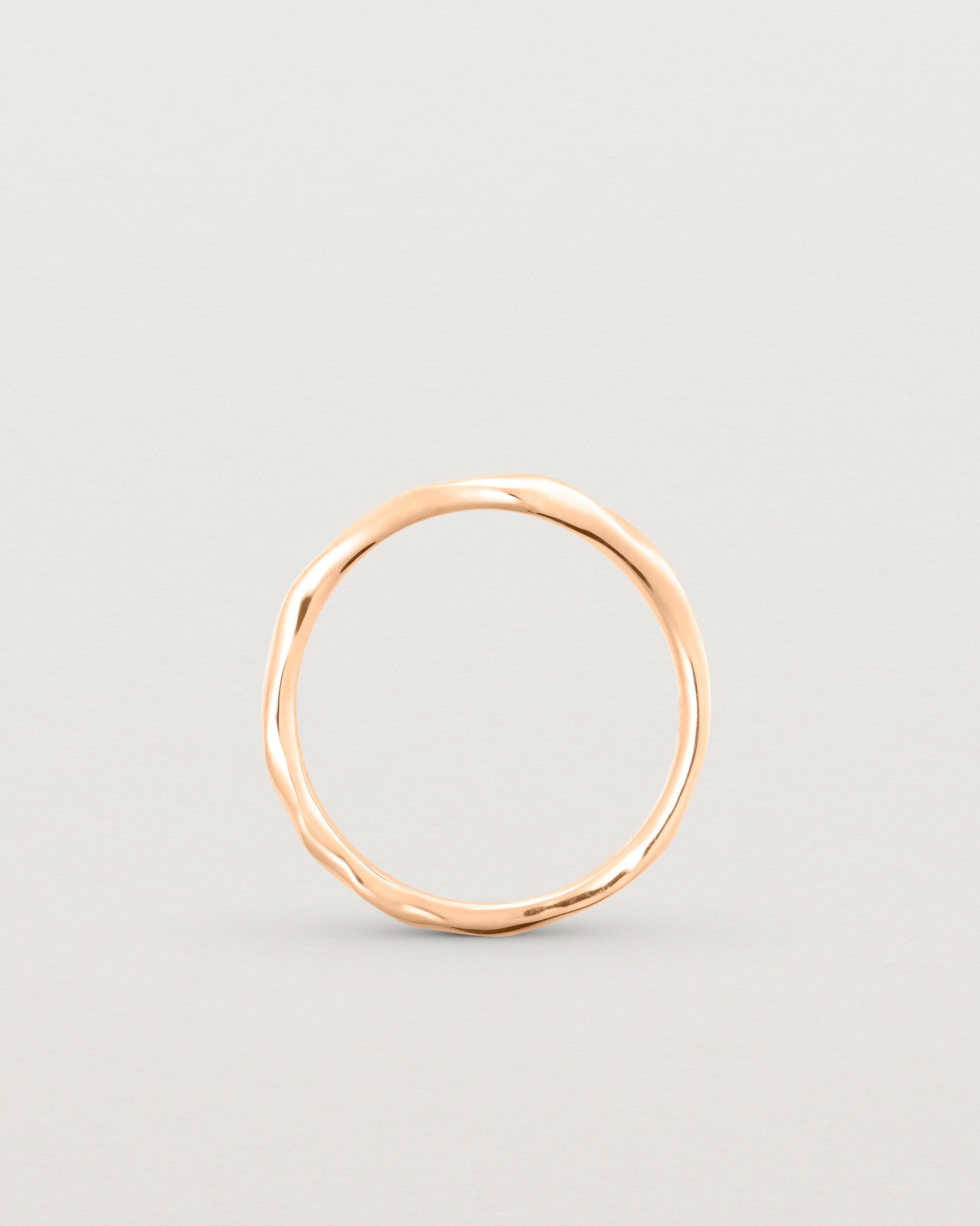 Standing deep etched rose gold wedding band