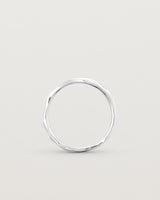 Standing deep etched white gold wedding band 