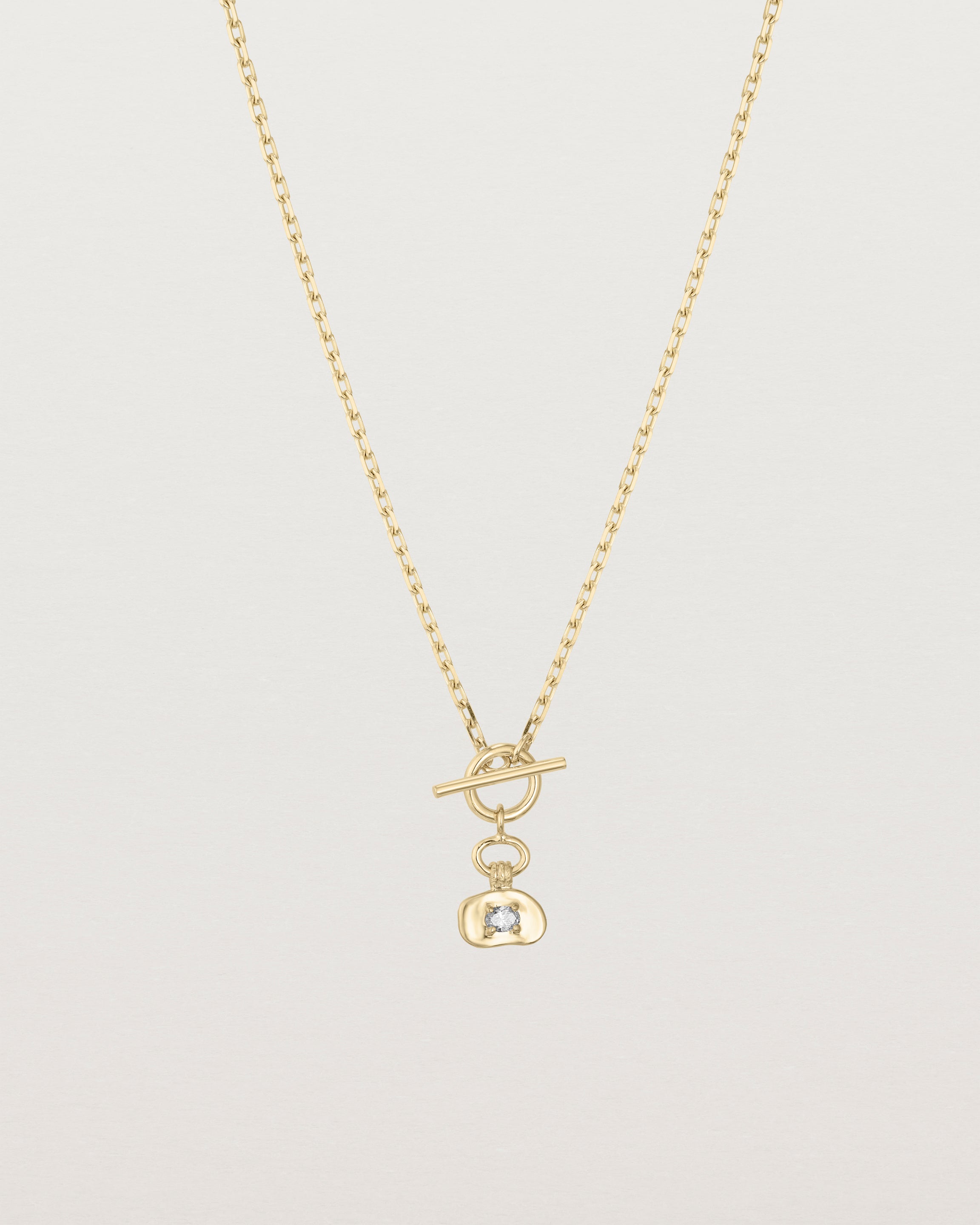 Front image of the Terra Diamond Necklace in Yellow Gold