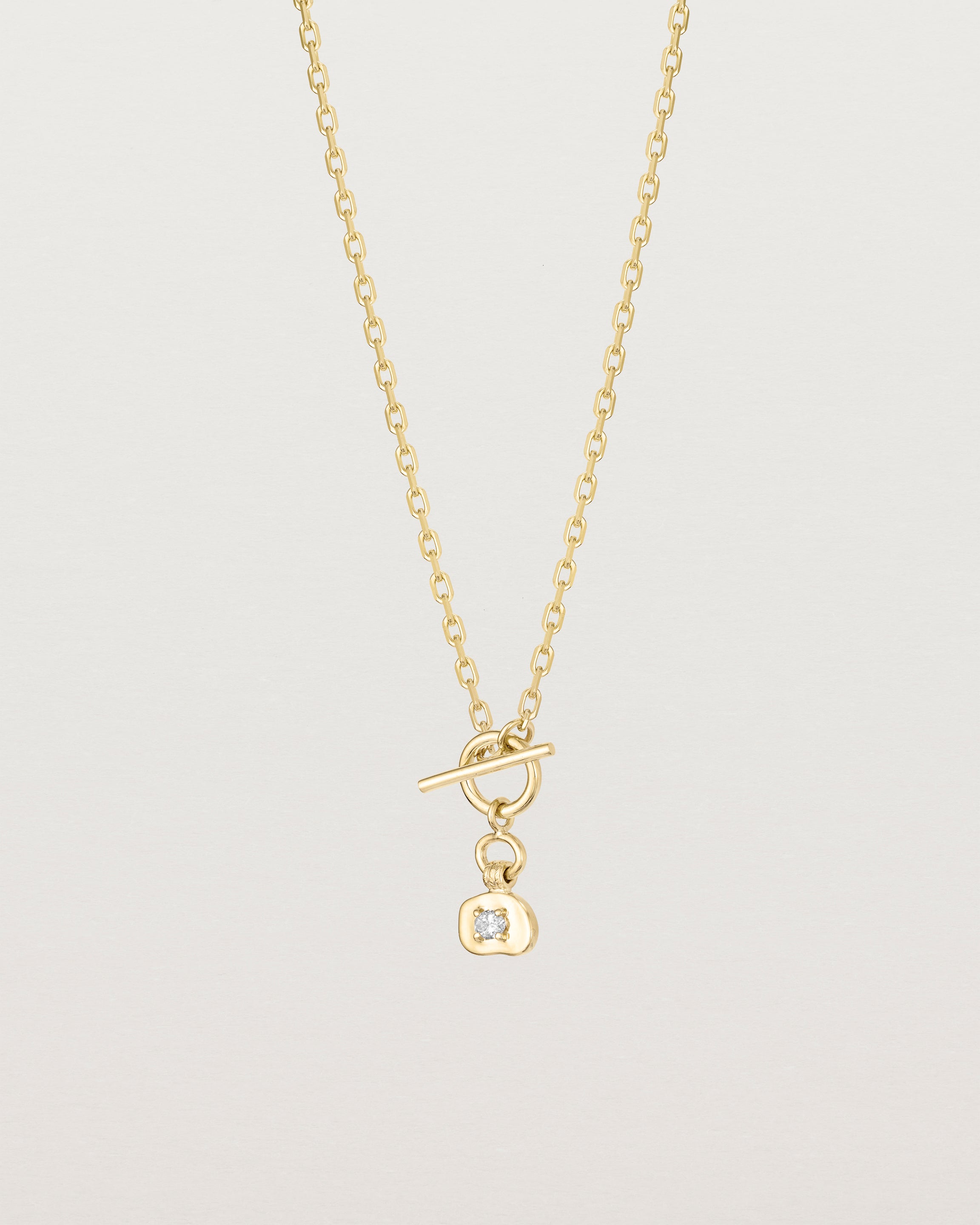 Front image of the Terra Diamond Necklace in Yellow Gold