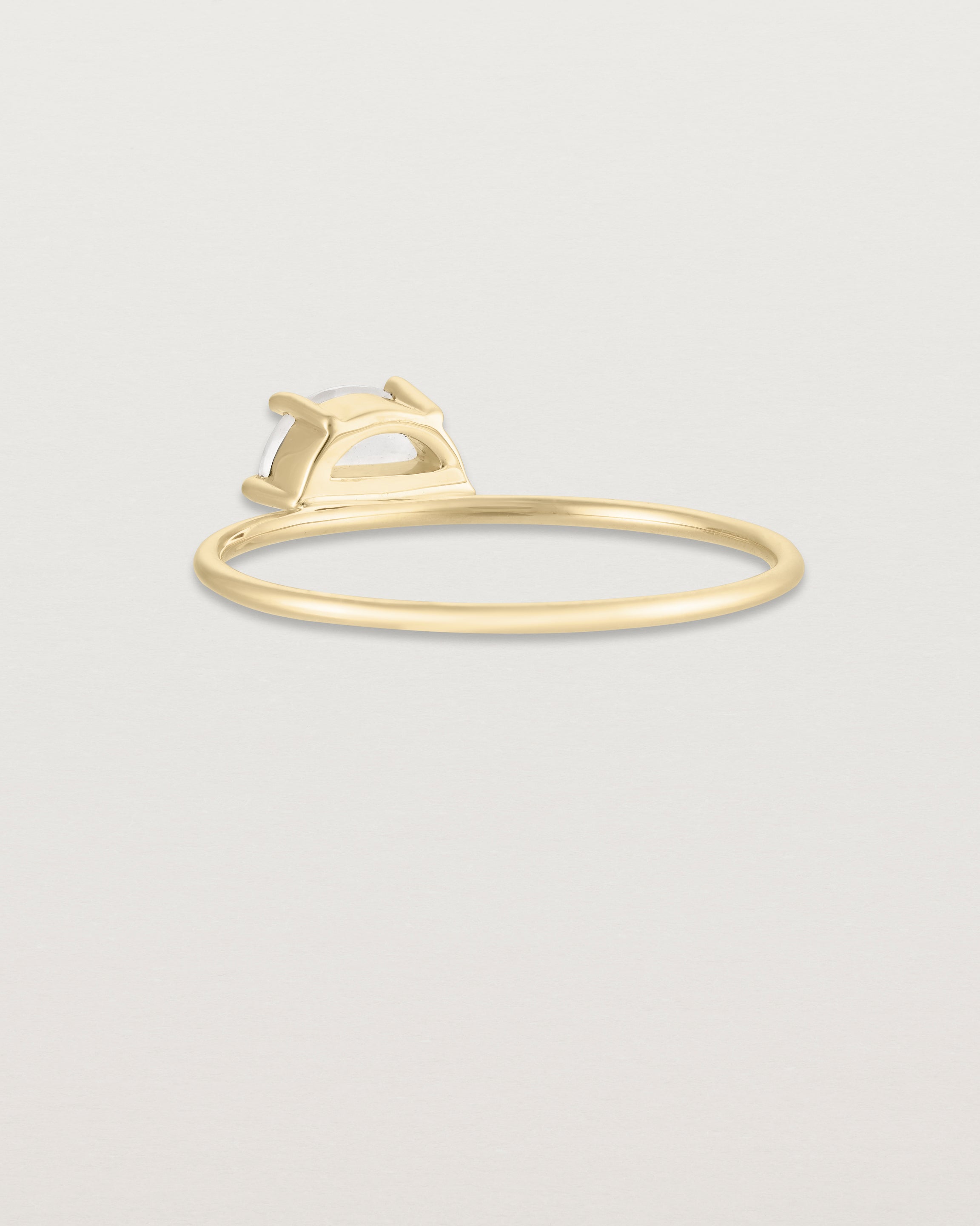 Waning Moon Ring 6 1/2 / White 14K Solid Gold