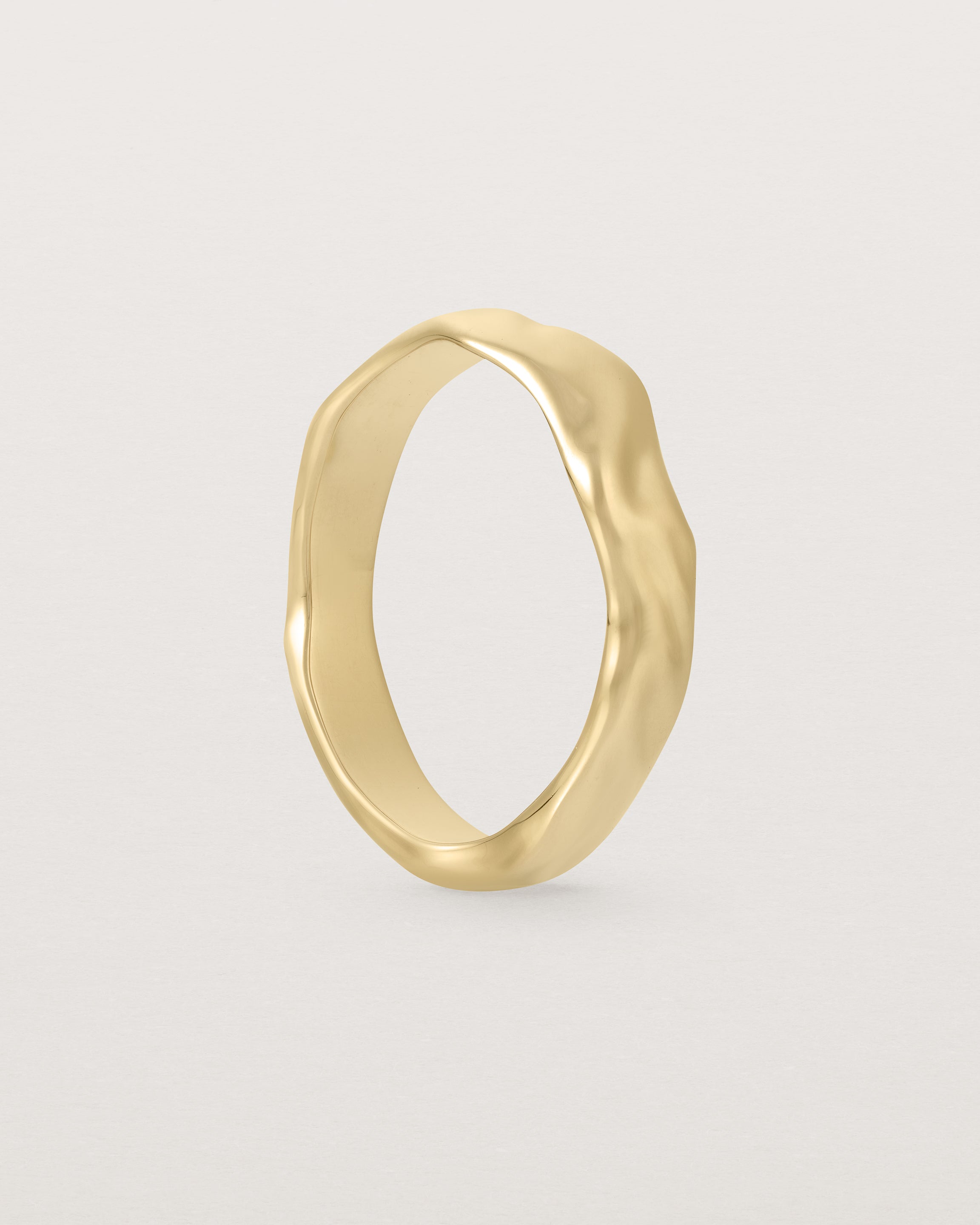 Organic Wedding Ring | 4mm | Yellow Gold | Natalie Marie Jewellery